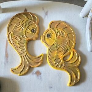 Gold and Yellow Fish Wall Decor